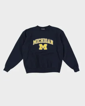 00s Champion University Of Michigan Embroidered Blue Navy Sweatshirt - L