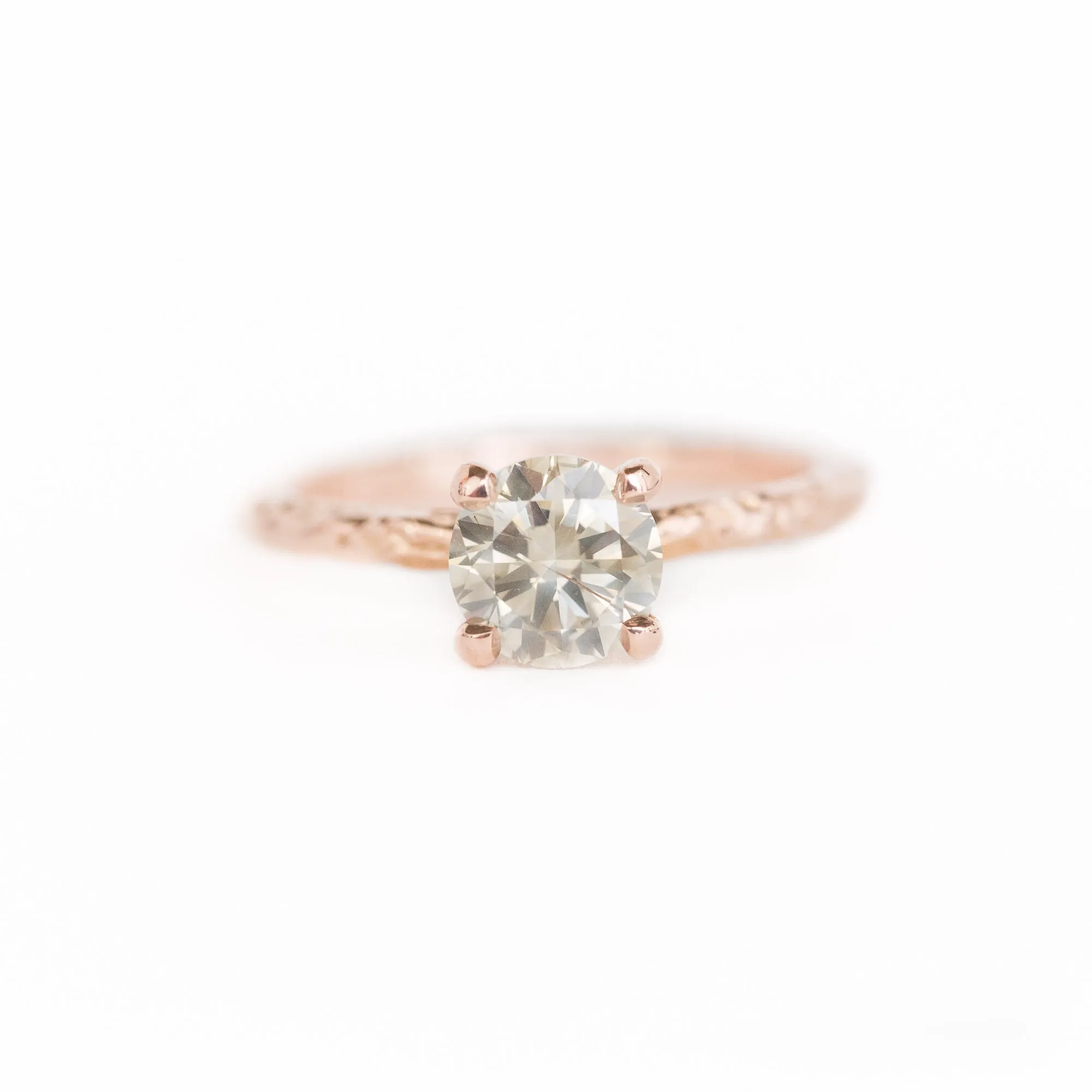 1.02ct Grey-Champagne Diamond Solitaire in 14k Rose Gold Evergreen Solitaire