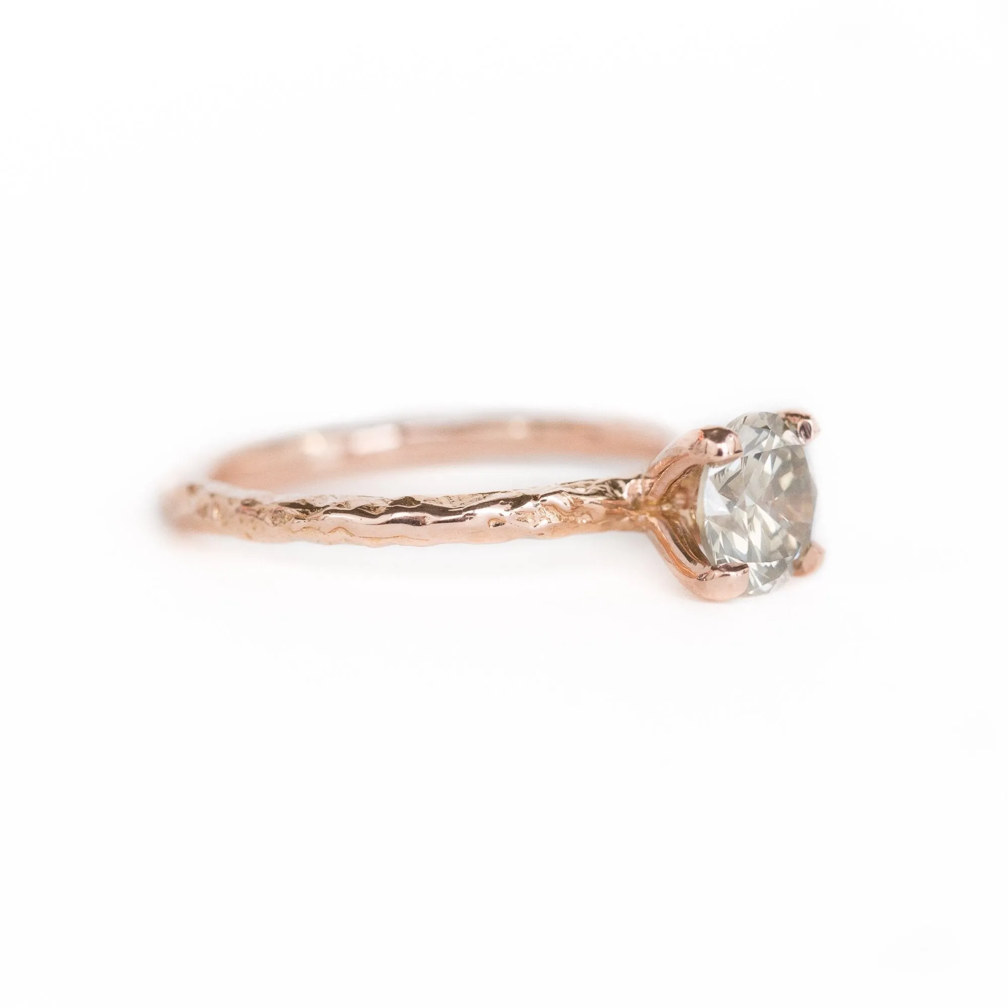 1.02ct Grey-Champagne Diamond Solitaire in 14k Rose Gold Evergreen Solitaire