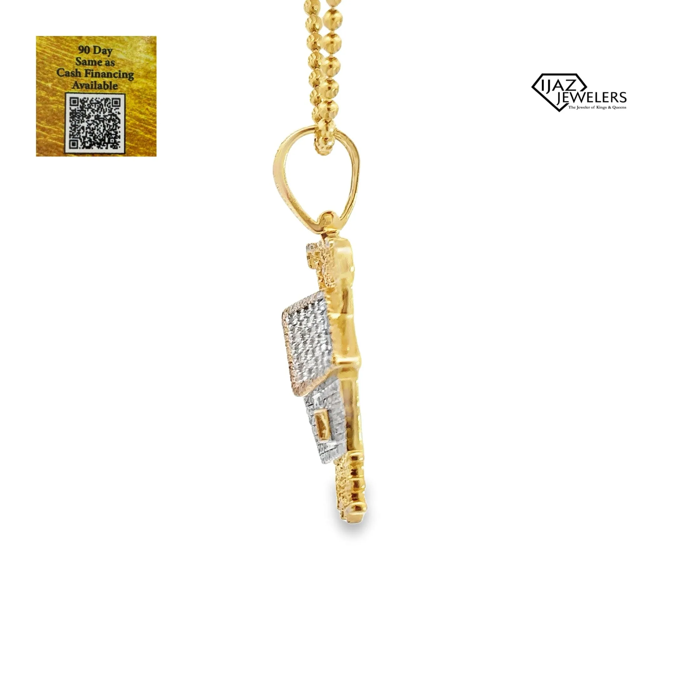 10K Gold 1.73 CTW Diamond Trap House Charm