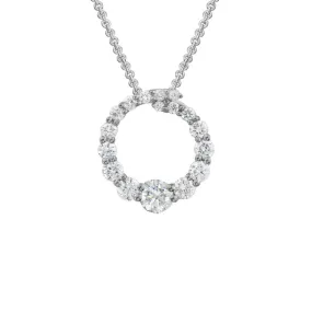 14K WHITE GOLD DIAMOND CIRCLE PENDANT 0.47CTW