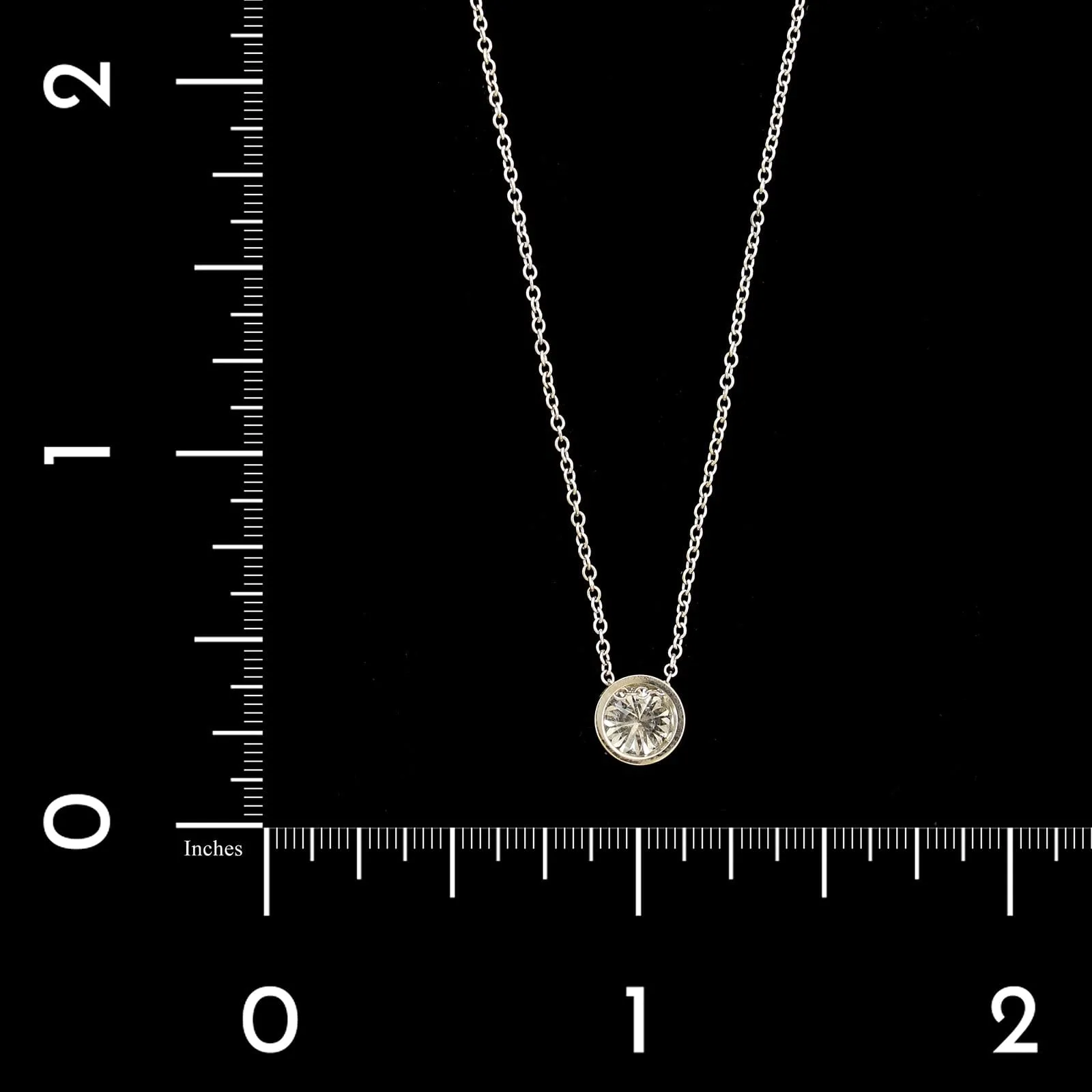 14K White Gold Estate Diamond Pendant Necklace