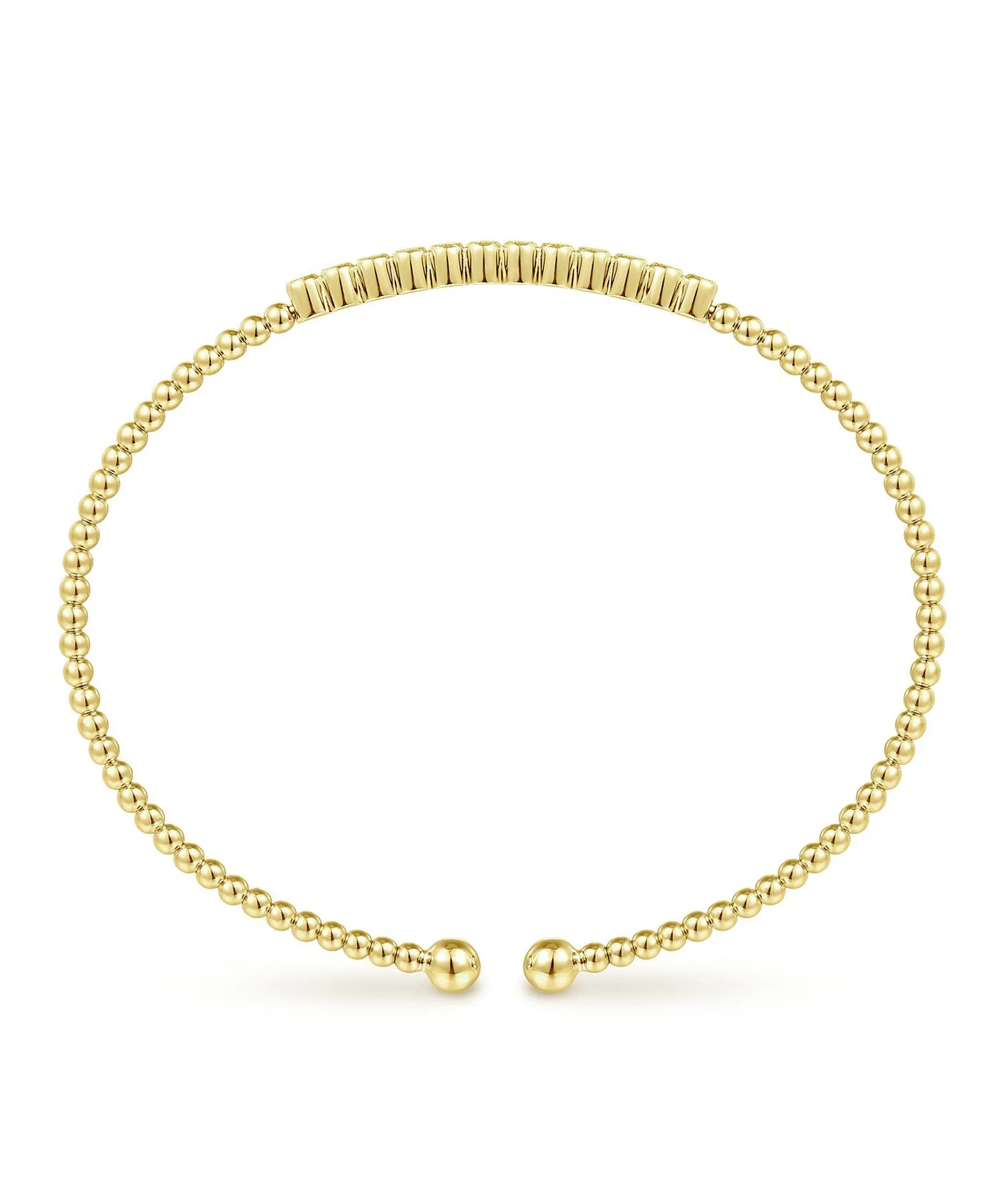 14K Yellow Gold Bujukan Bead Diamond Bangle