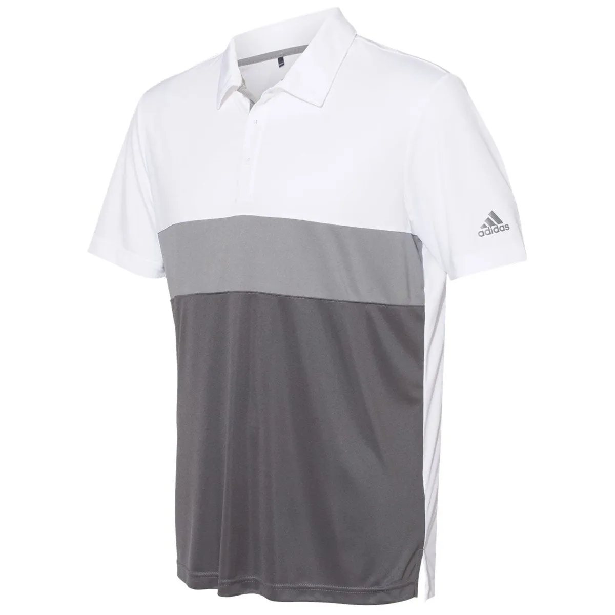 adidas Men's White/Grey Three/Grey Five Merch Block Sport Polo