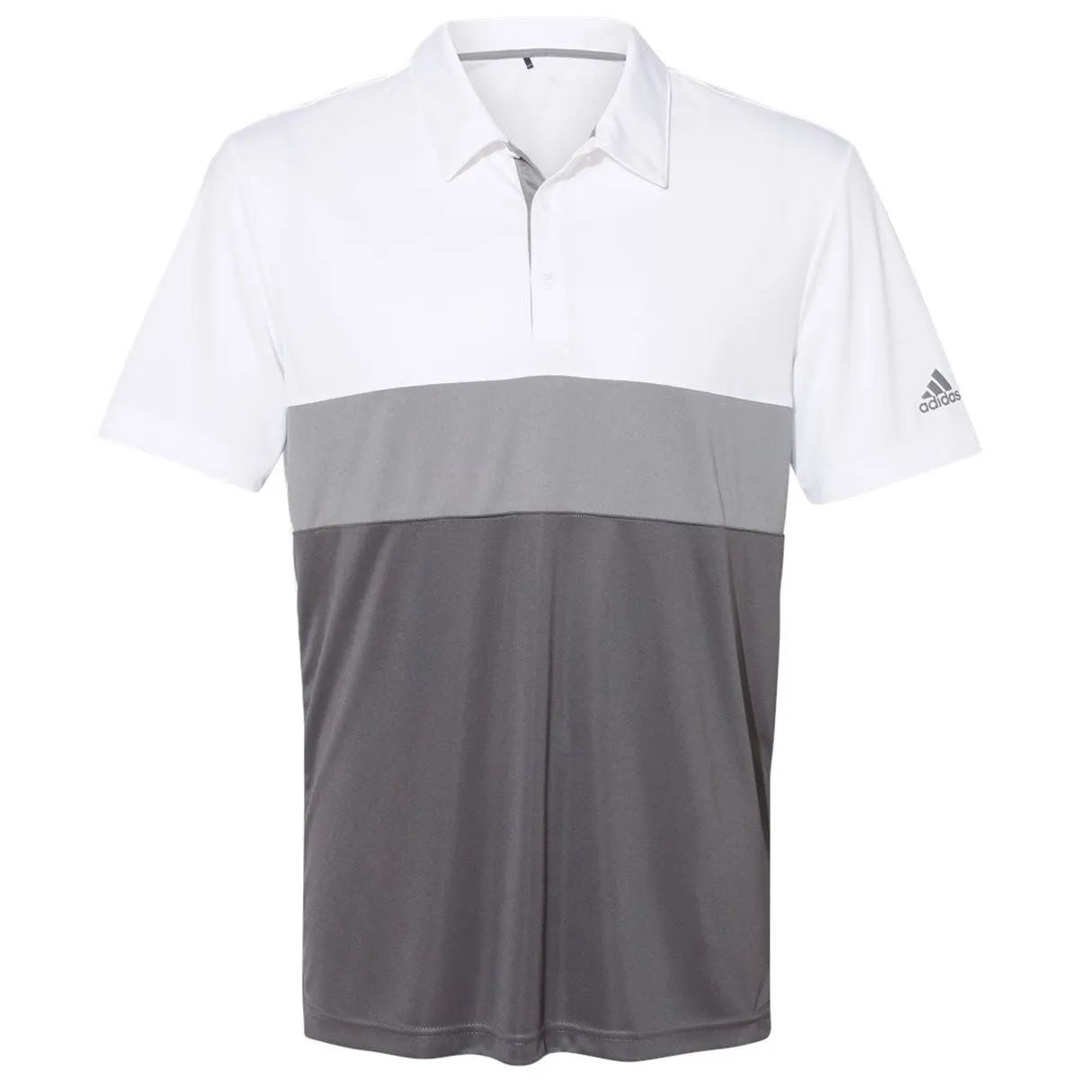 adidas Men's White/Grey Three/Grey Five Merch Block Sport Polo