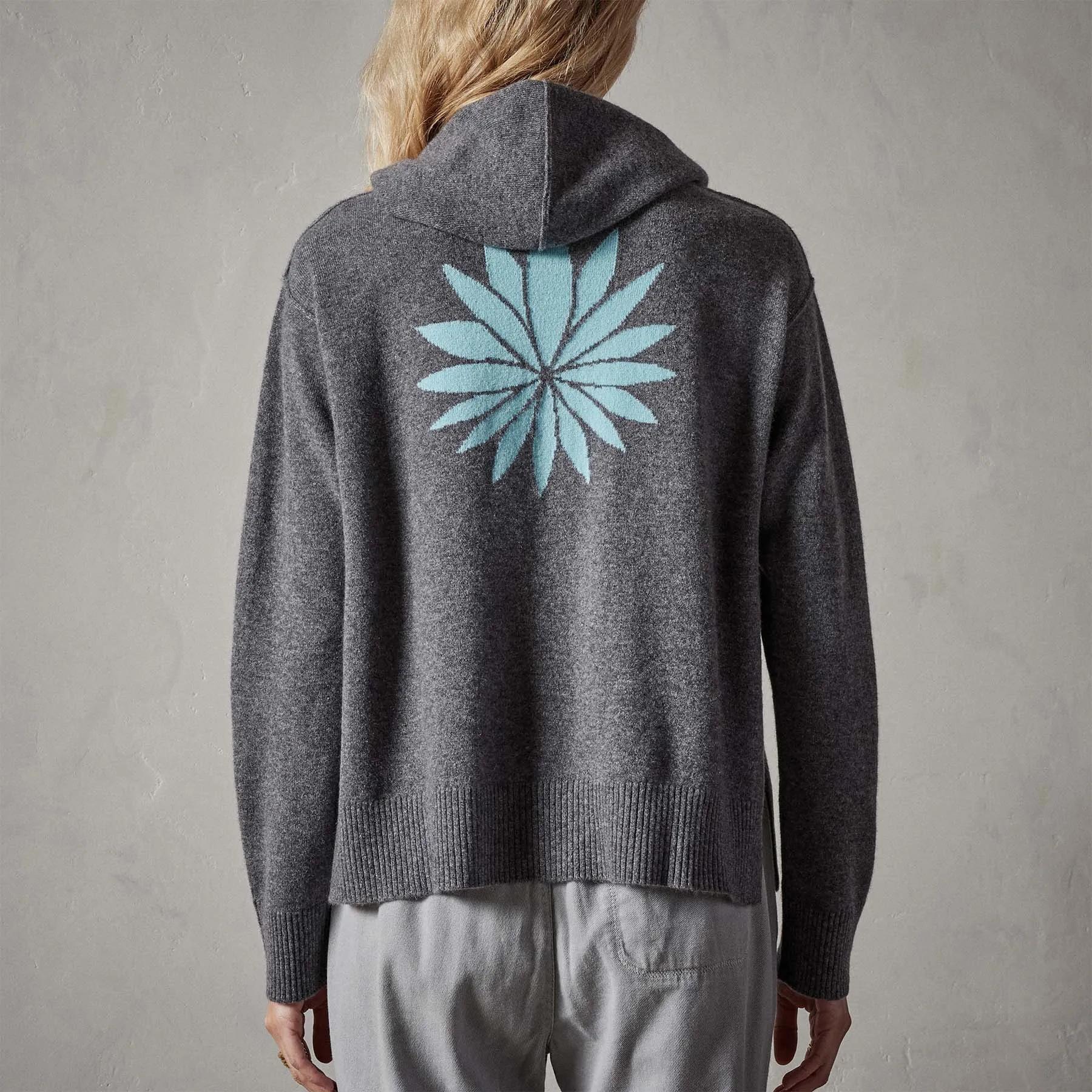 Agave Graphic Hoodie - Flannel/Aqua