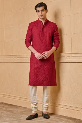 All Over Schiffly Embroidered Kurta Set