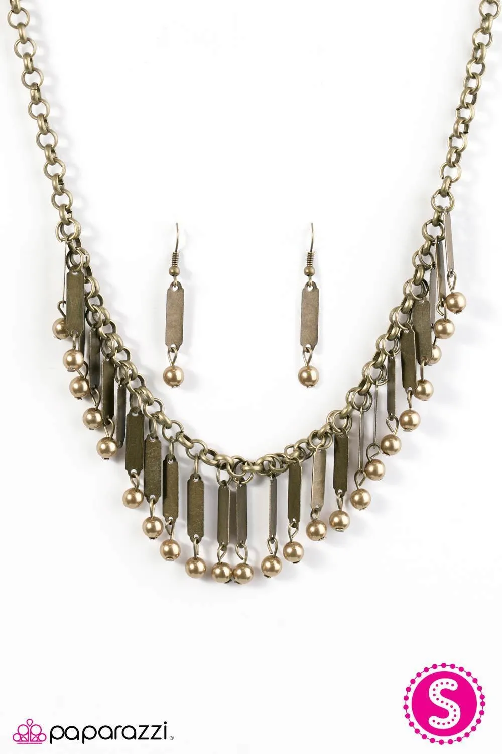 All The Right Moves Brass Fringe Necklace - Paparazzi Accessories