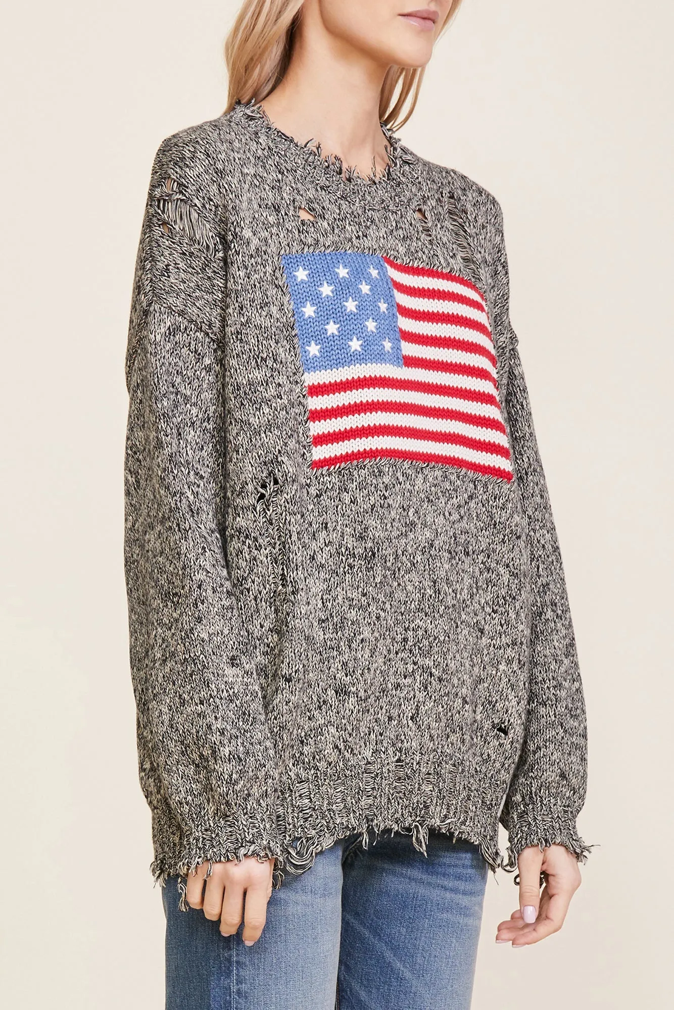 American Flag Oversized Sweater