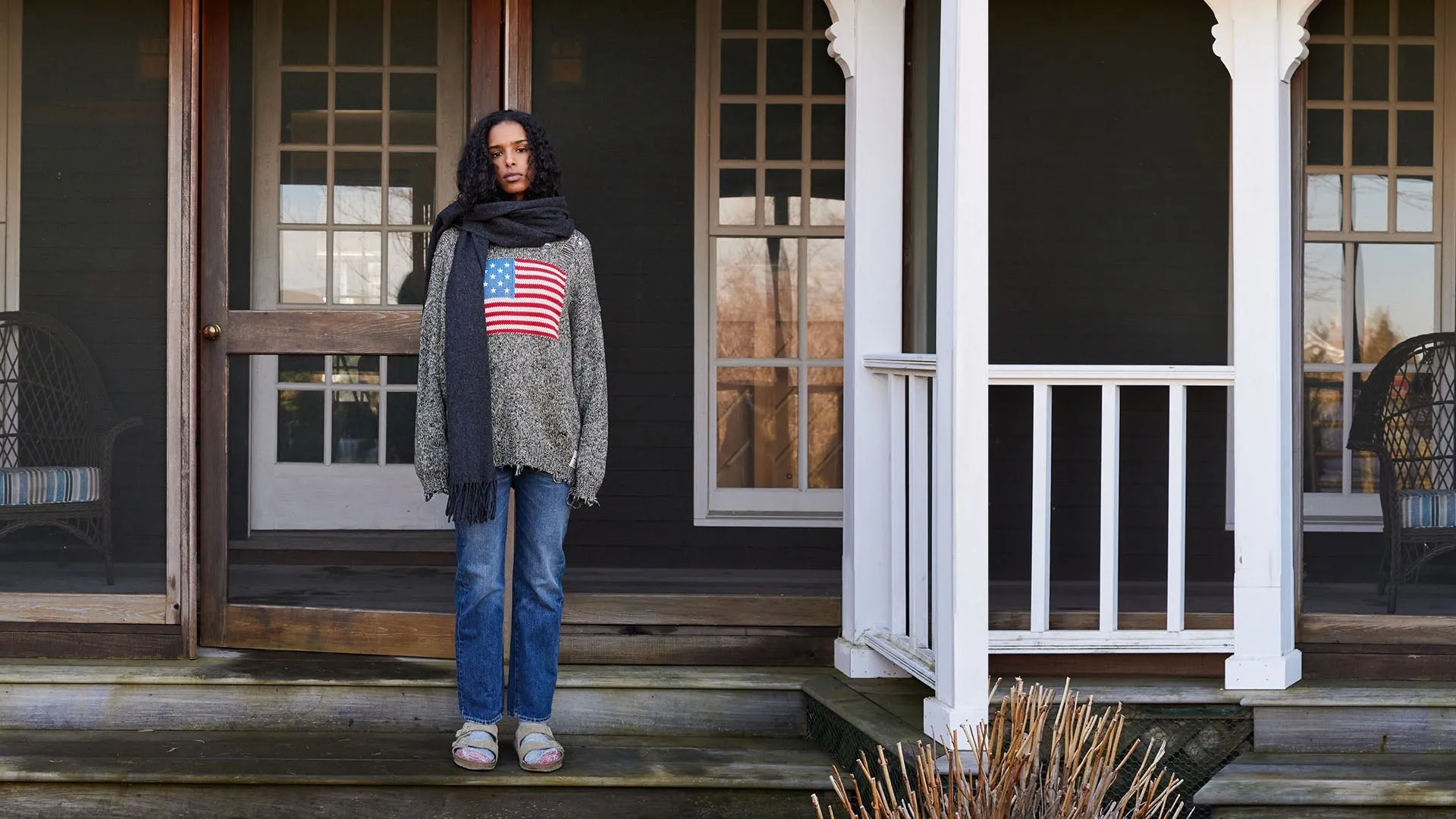 American Flag Oversized Sweater