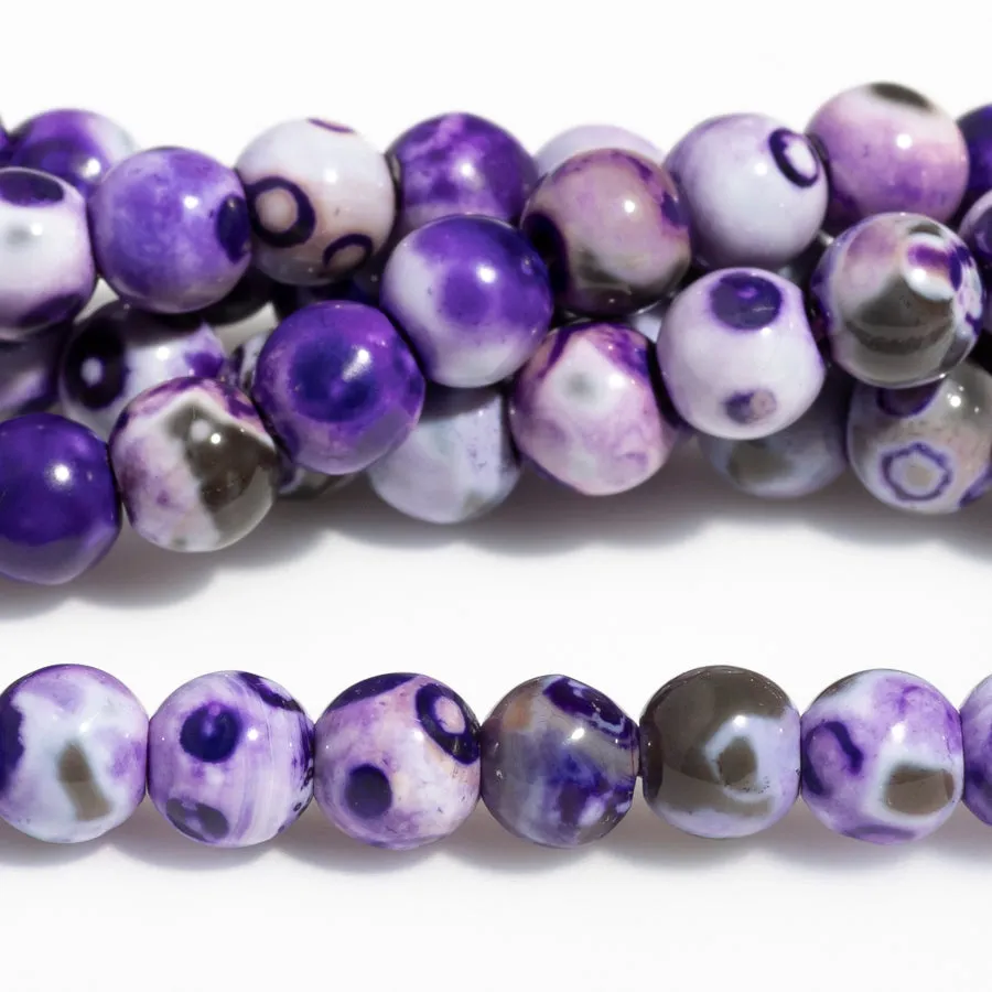 Ancient Cellar Purple Agate 6mm Round - 15-16 Inch