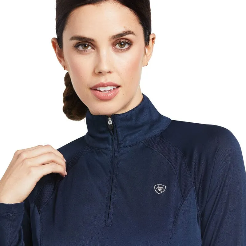 Ariat Ladies Sunstopper 2.0 1/4 Zip Baselayer Navy