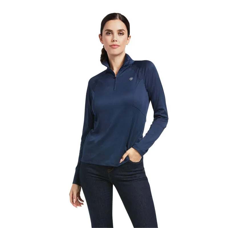 Ariat Ladies Sunstopper 2.0 1/4 Zip Baselayer Navy