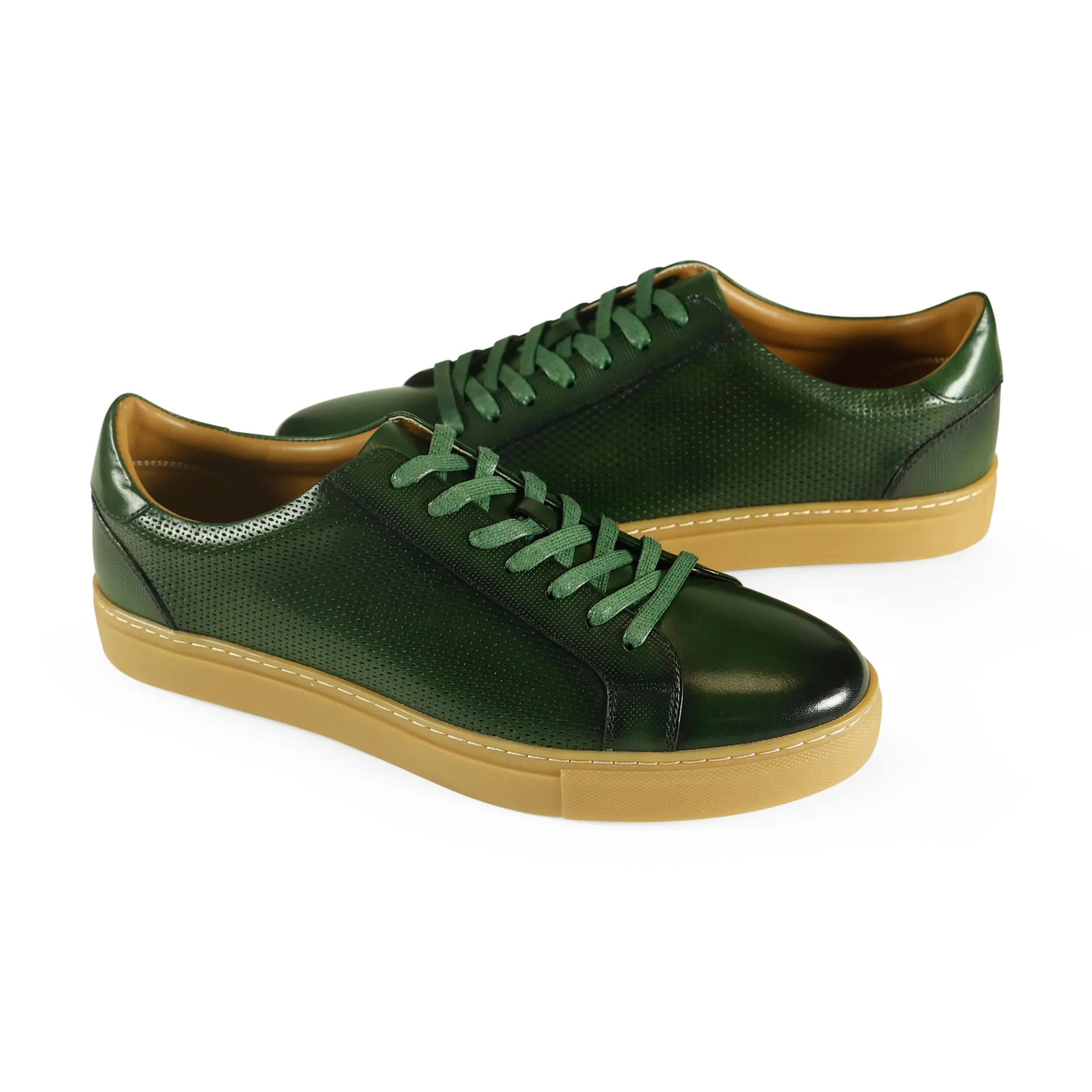 Azor La Mode Phoenix Leather Trainers Green