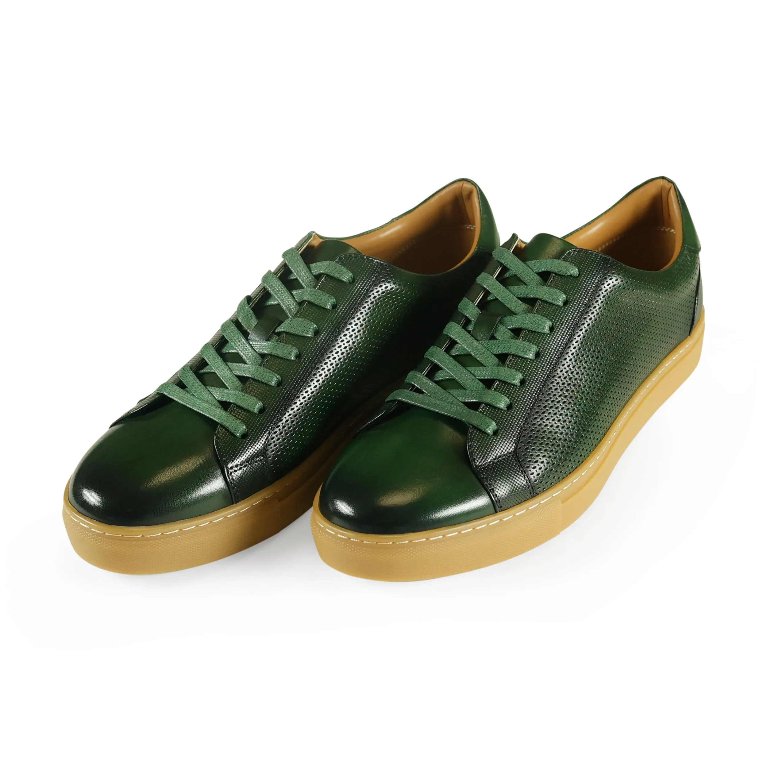 Azor La Mode Phoenix Leather Trainers Green