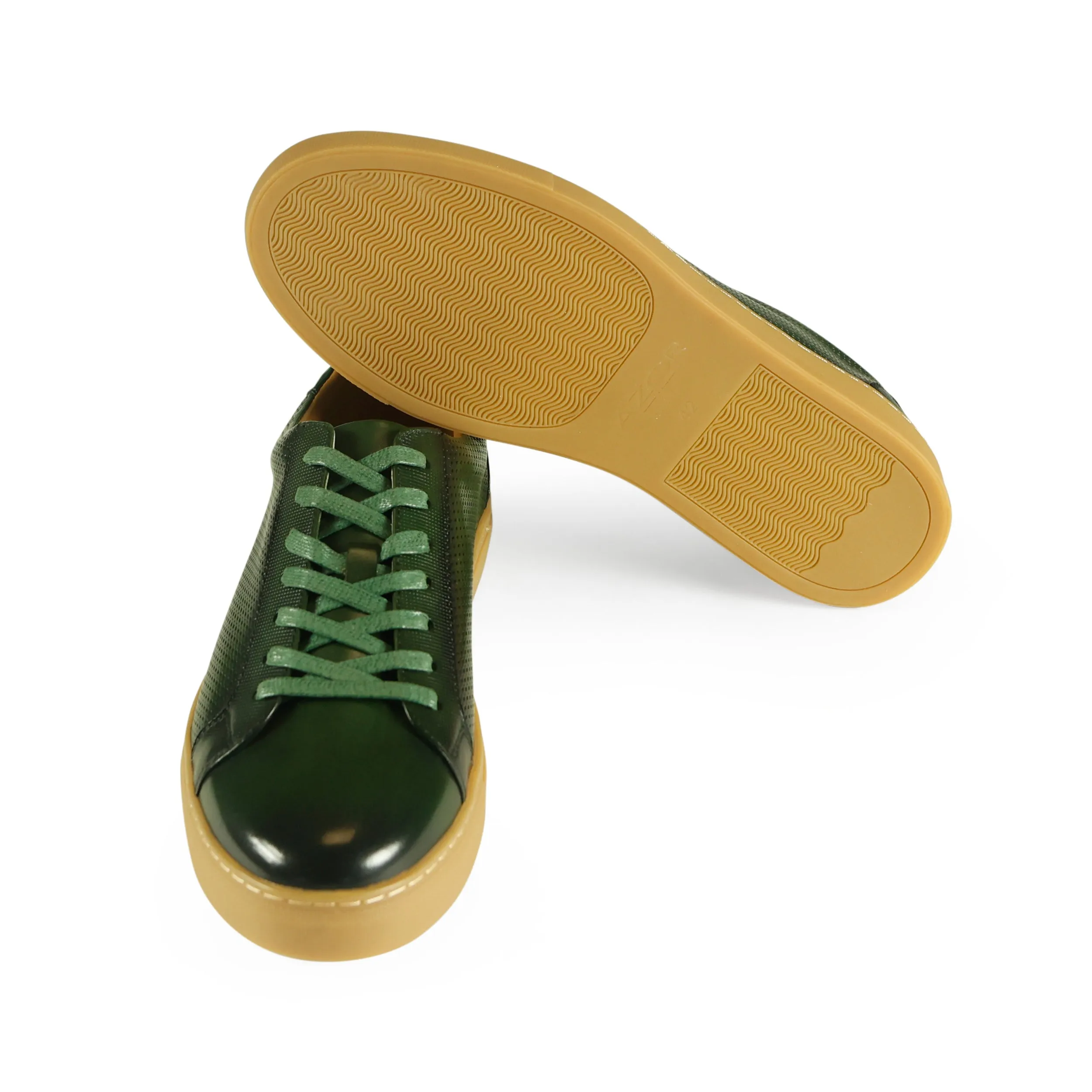 Azor La Mode Phoenix Leather Trainers Green