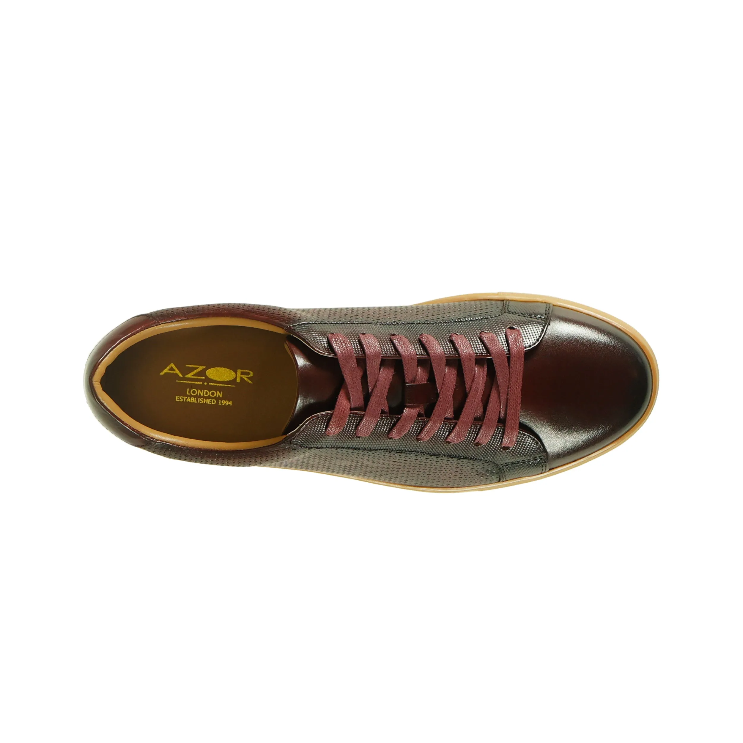 Azor La Mode Phoenix Leather Trainers Wine