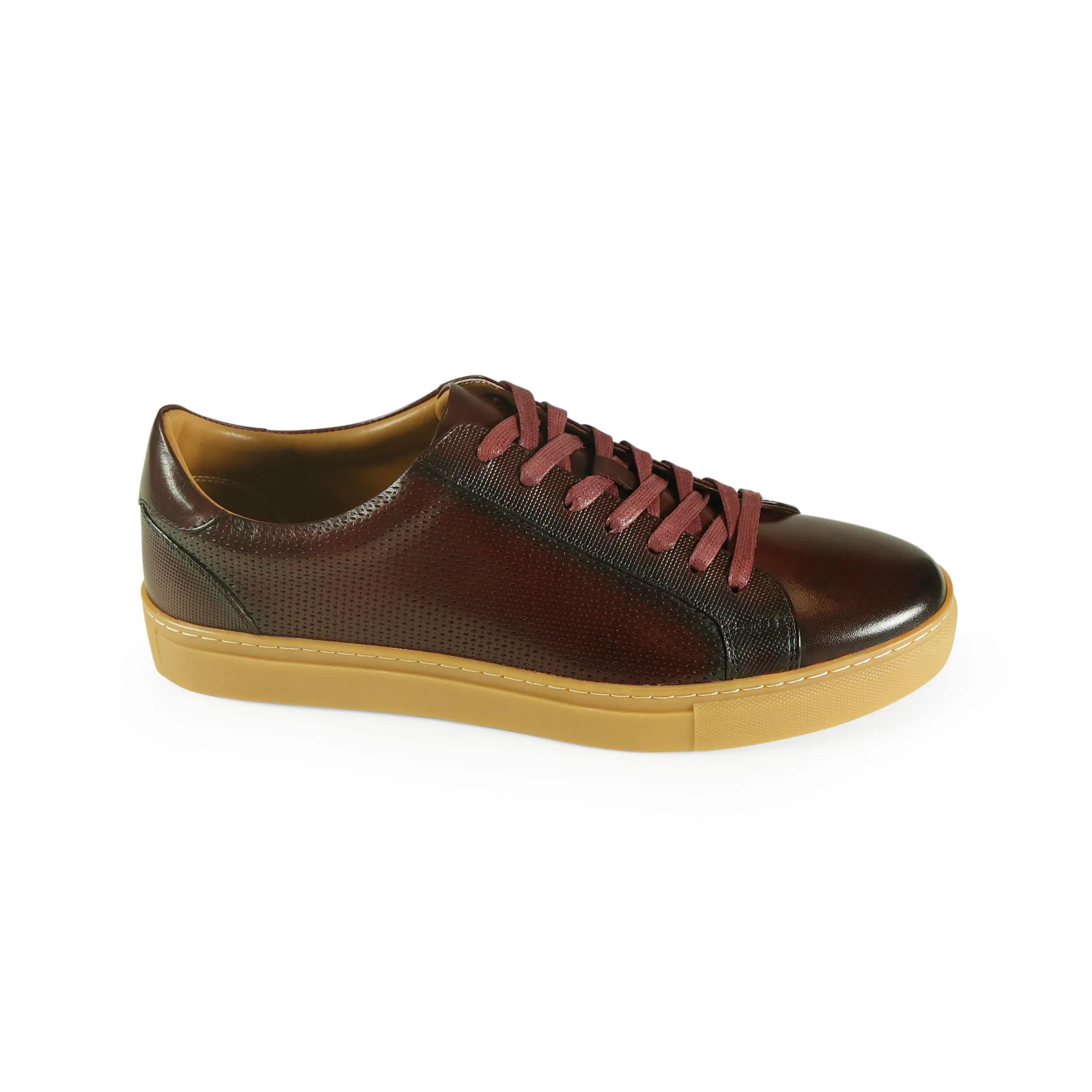 Azor La Mode Phoenix Leather Trainers Wine