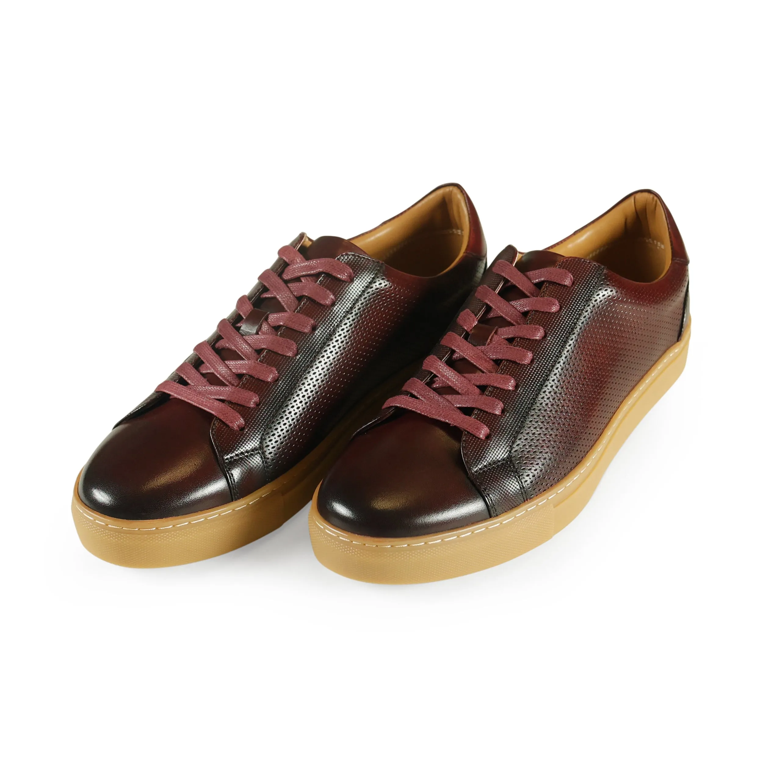 Azor La Mode Phoenix Leather Trainers Wine