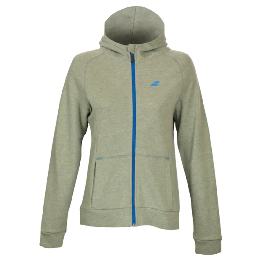 Babolat Girls Core Hooded Sweat - High Rise/Heather