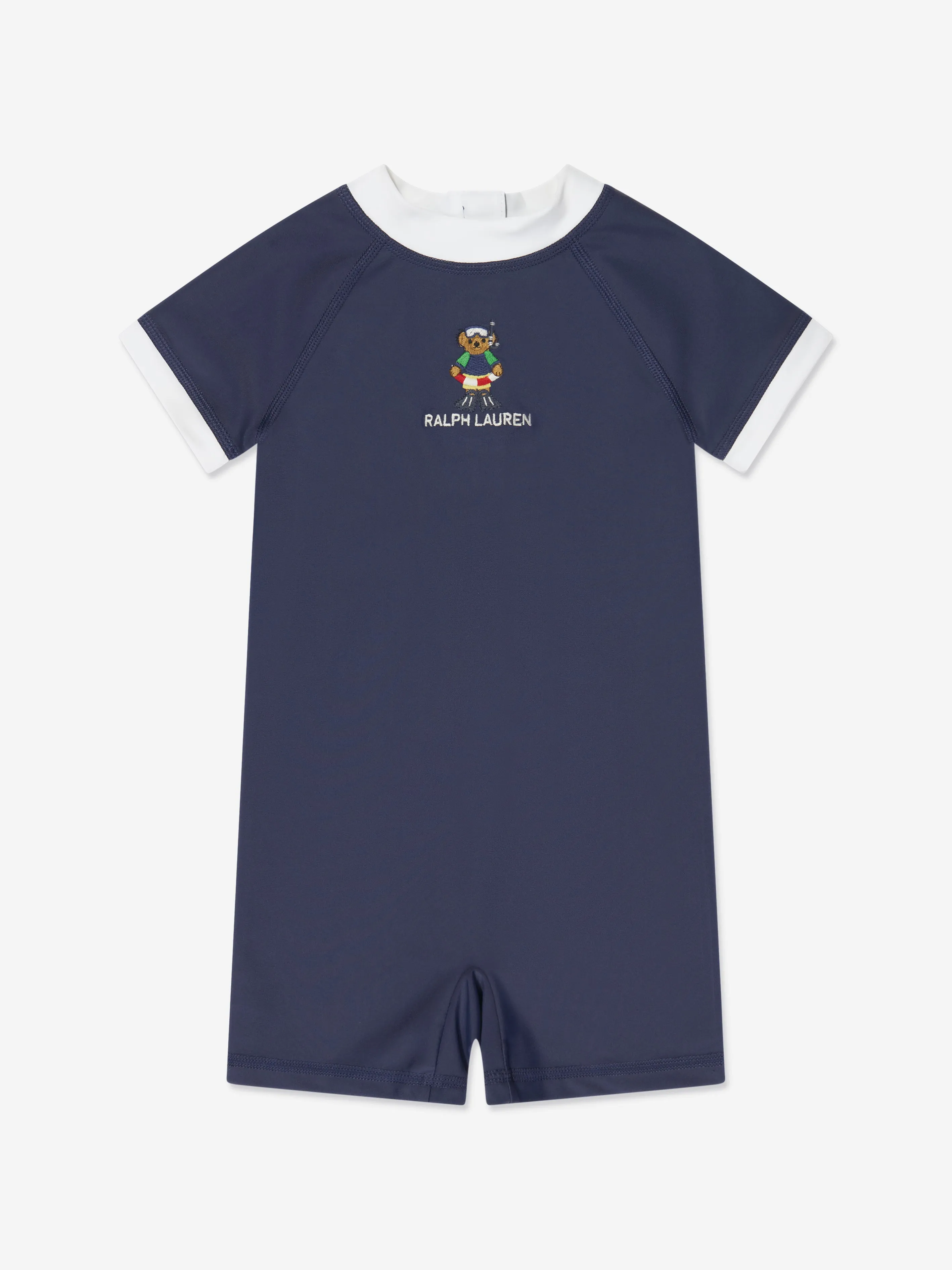 Baby Boys Bear Rashguard Swimsuit in Navy