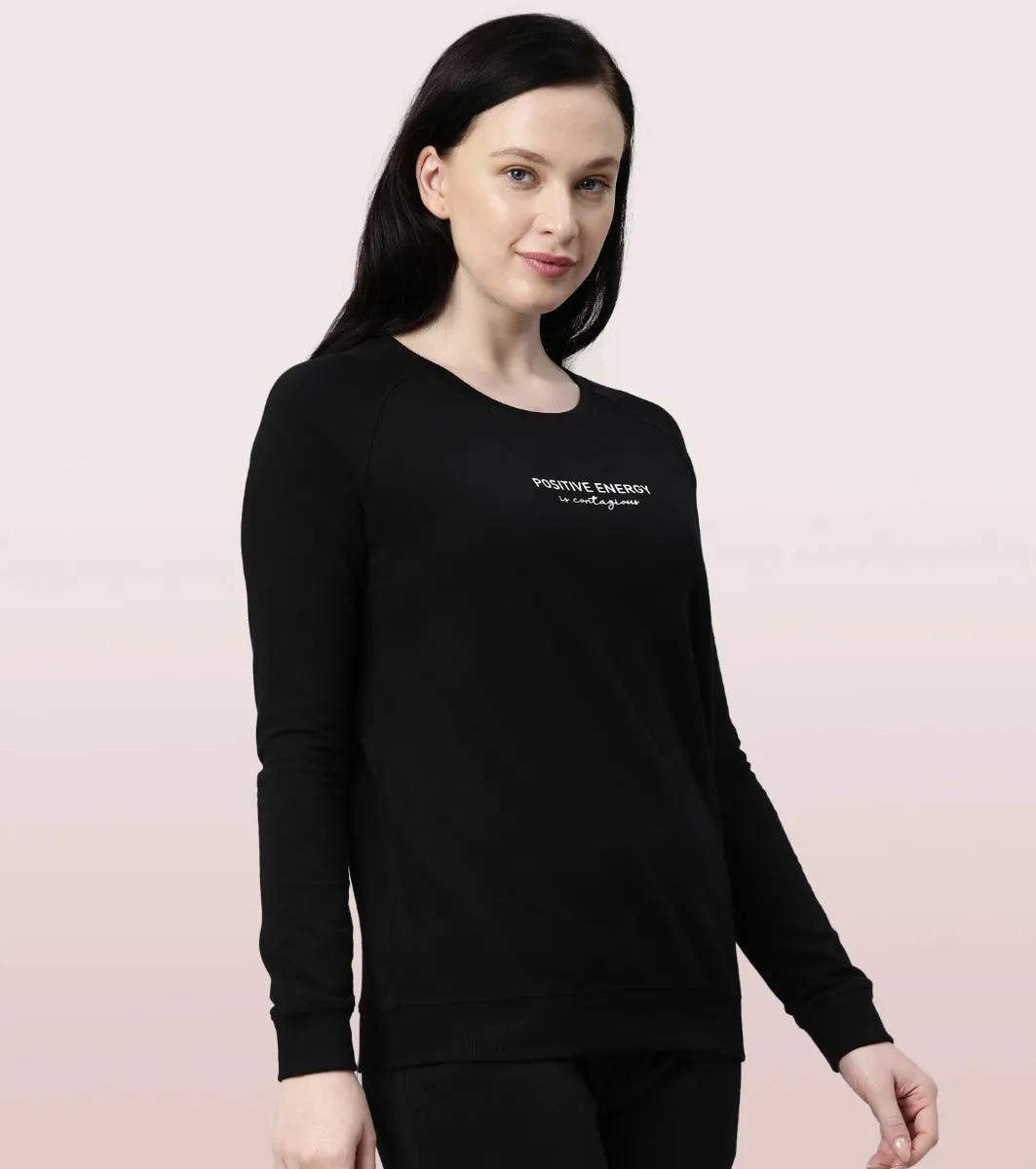 Basic Sweat | Long Sleeve Basic Pop Over Sweatshirt With Mindful Graphic