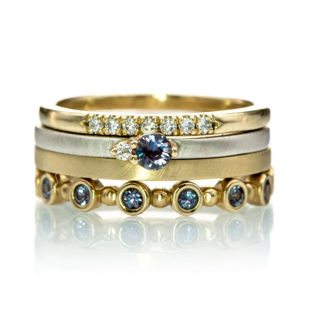 Becca Band - Alexandrite Bezel Set Stacking Half Eternity Anniversary Ring