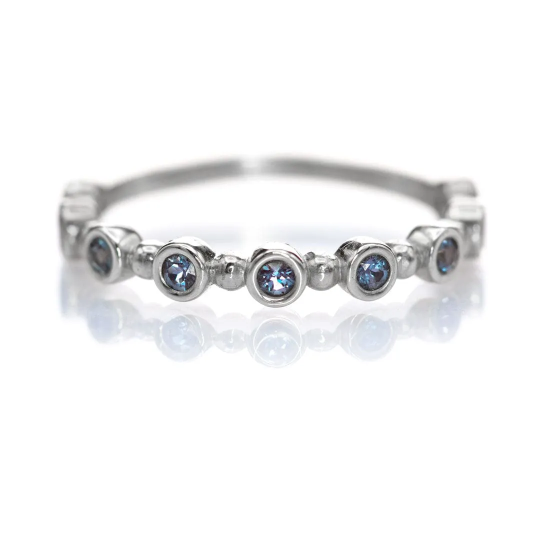 Becca Band - Alexandrite Bezel Set Stacking Half Eternity Anniversary Ring