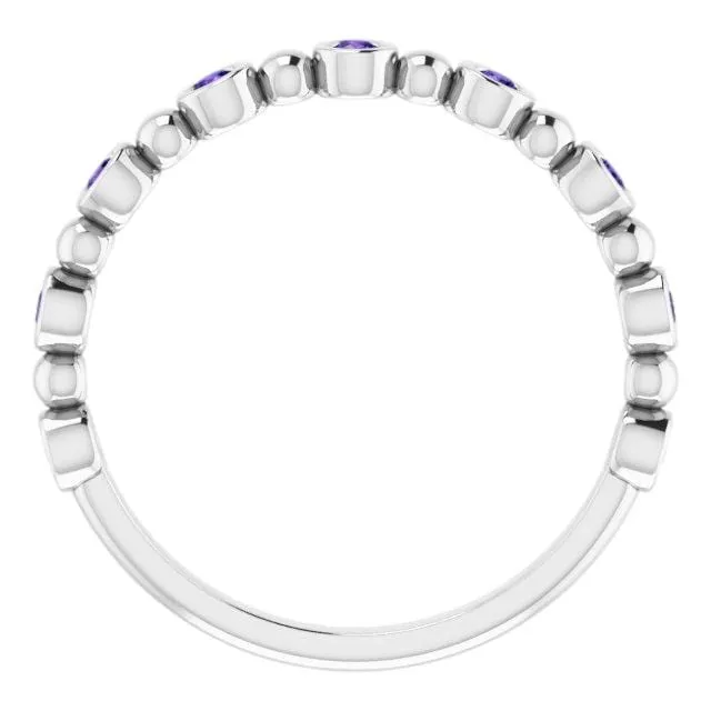 Becca Band - Alexandrite Bezel Set Stacking Half Eternity Anniversary Ring