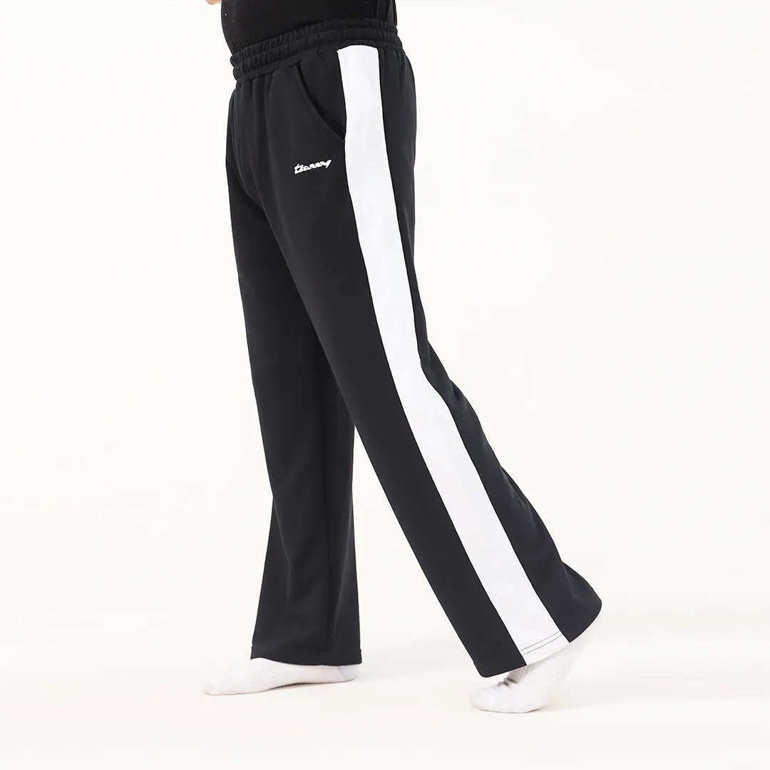 Black Wide Leg Contrast Panel Unisex Trouser