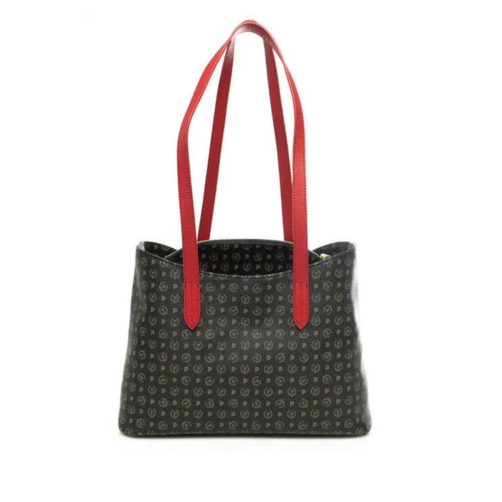 Borsa Donna a Spalla POLLINI linea Heritage Logo Classic Nero e Lacca