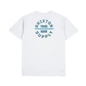 Brixton Oath V S/S Standard Tee - White/Chinois Green/Blue Danube