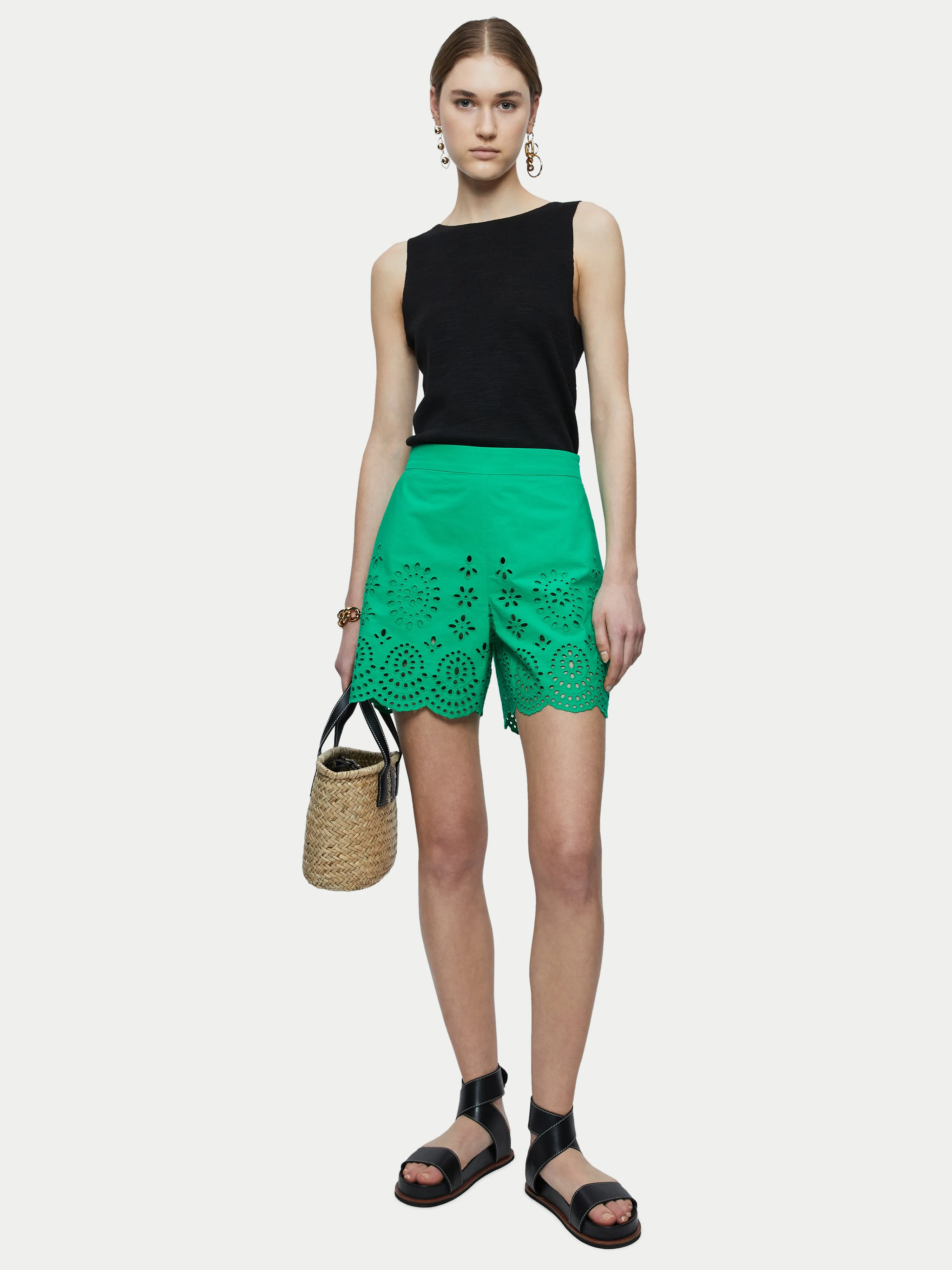 Broderie Beach Short | Green