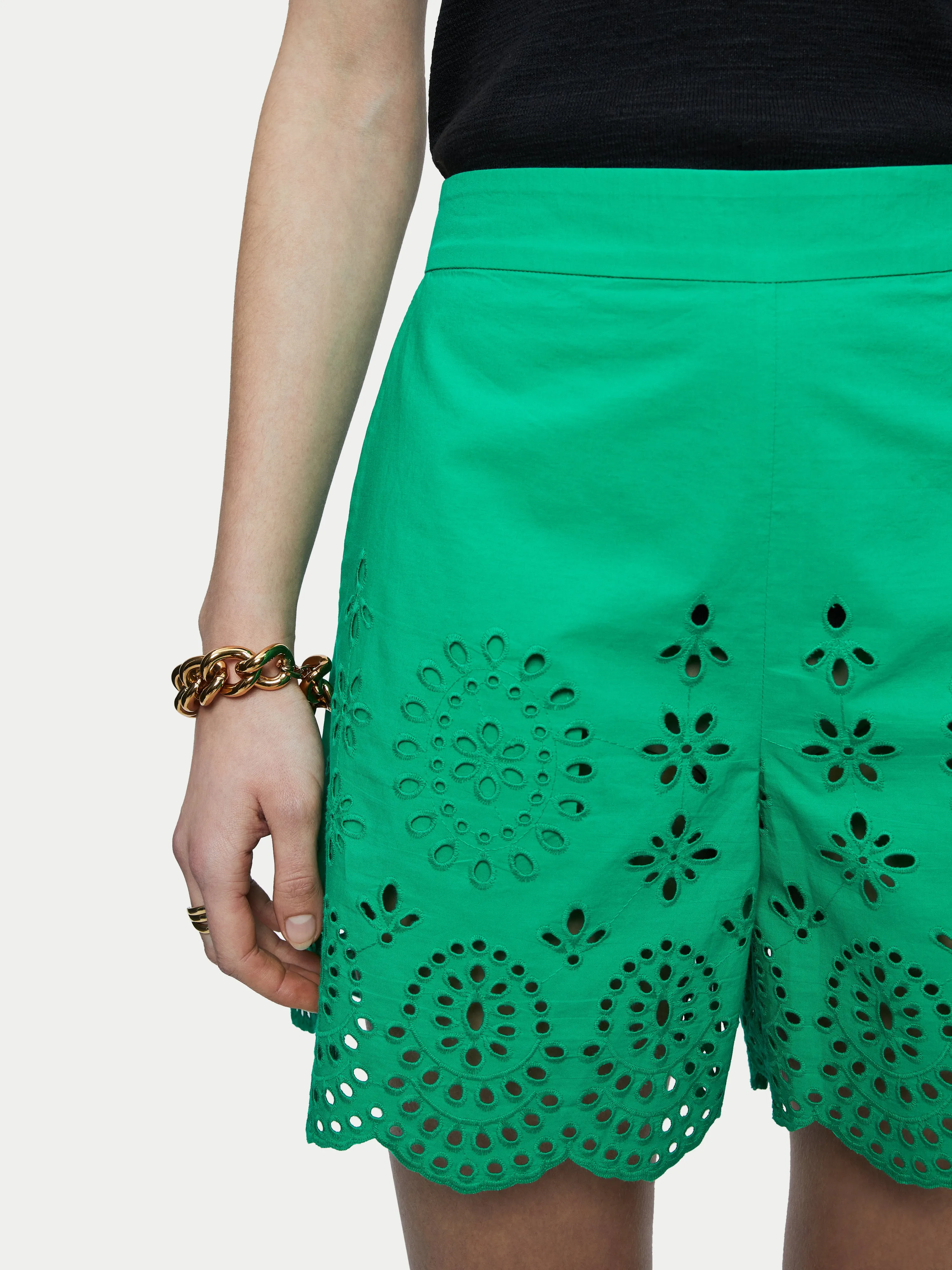 Broderie Beach Short | Green