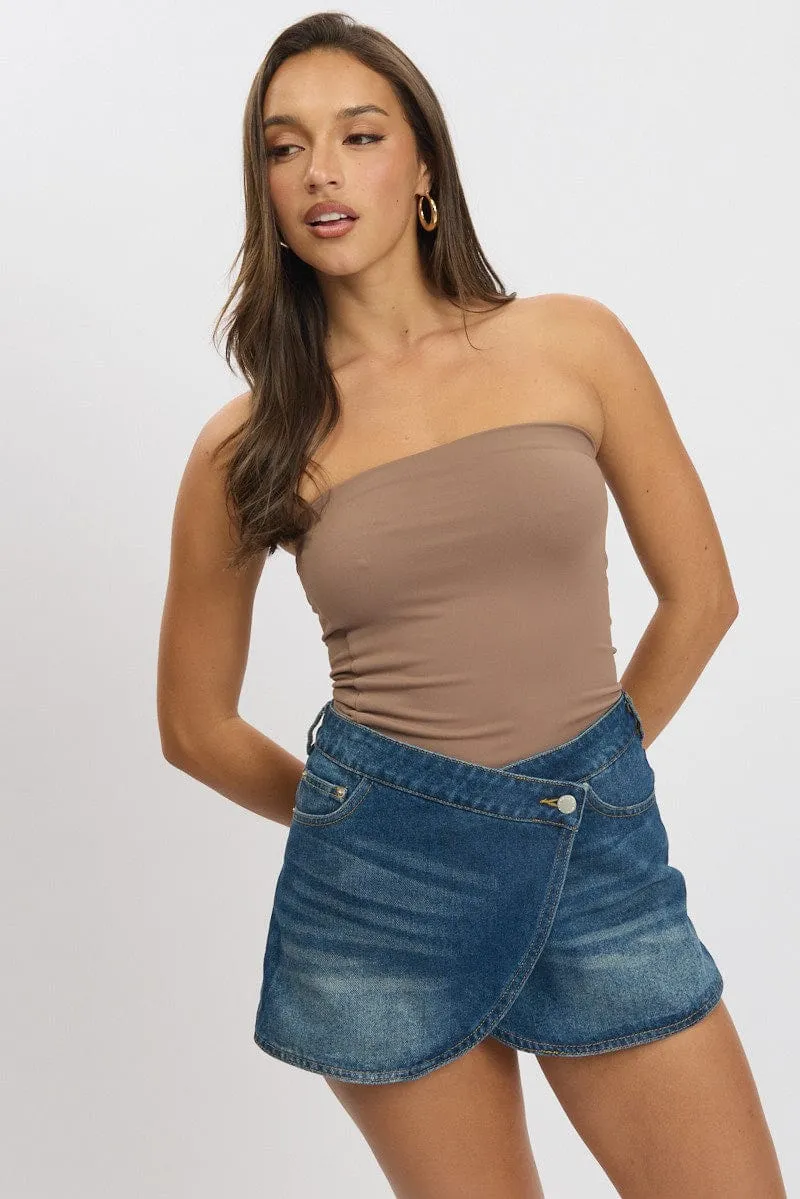 Brown Supersoft Bandeau Top