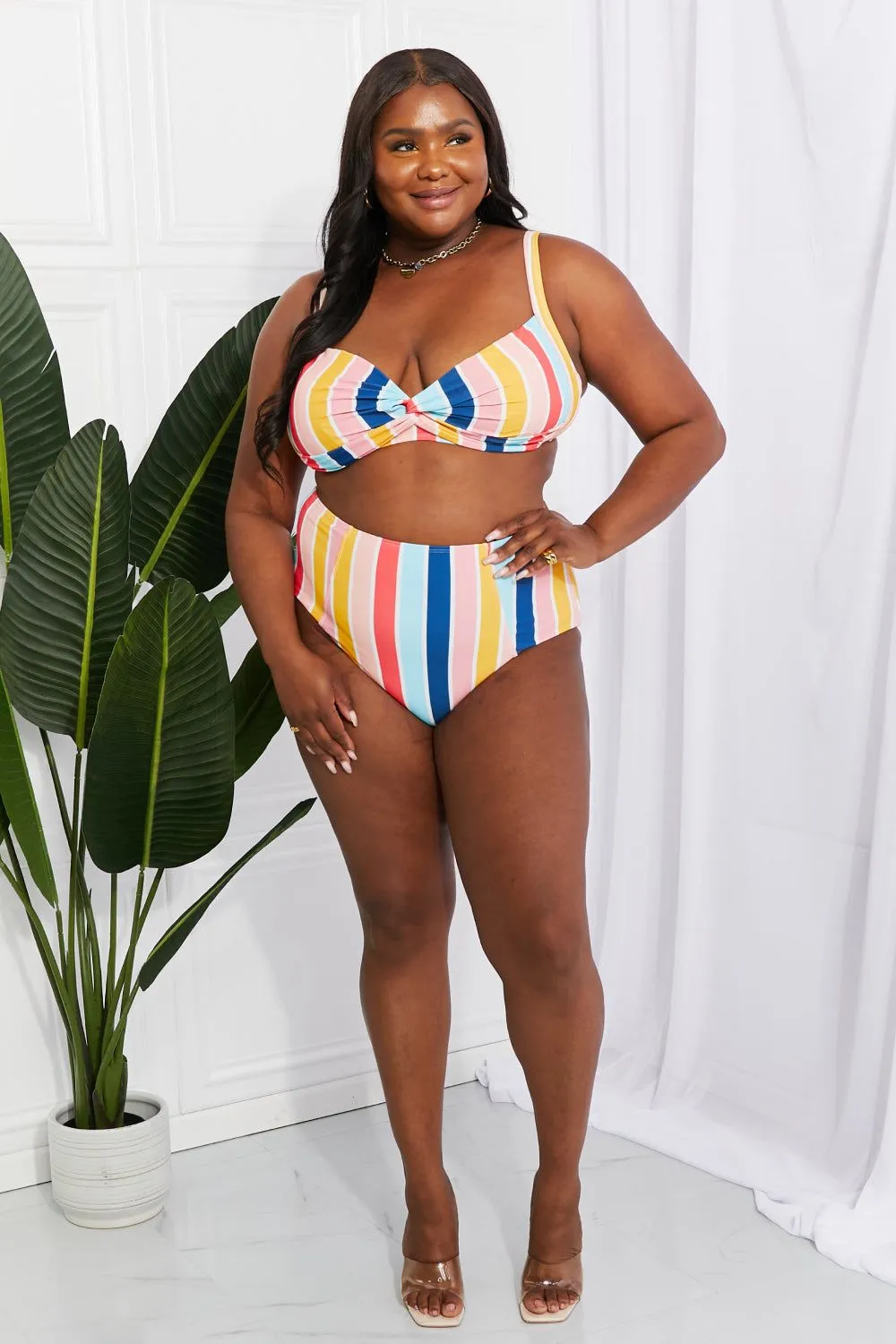 Candy Stripe High-Rise Bikini