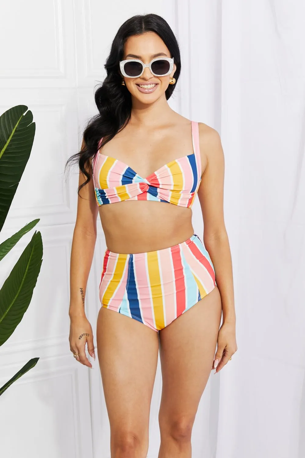 Candy Stripe High-Rise Bikini