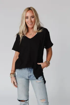 Castaway Oversized Top - Black