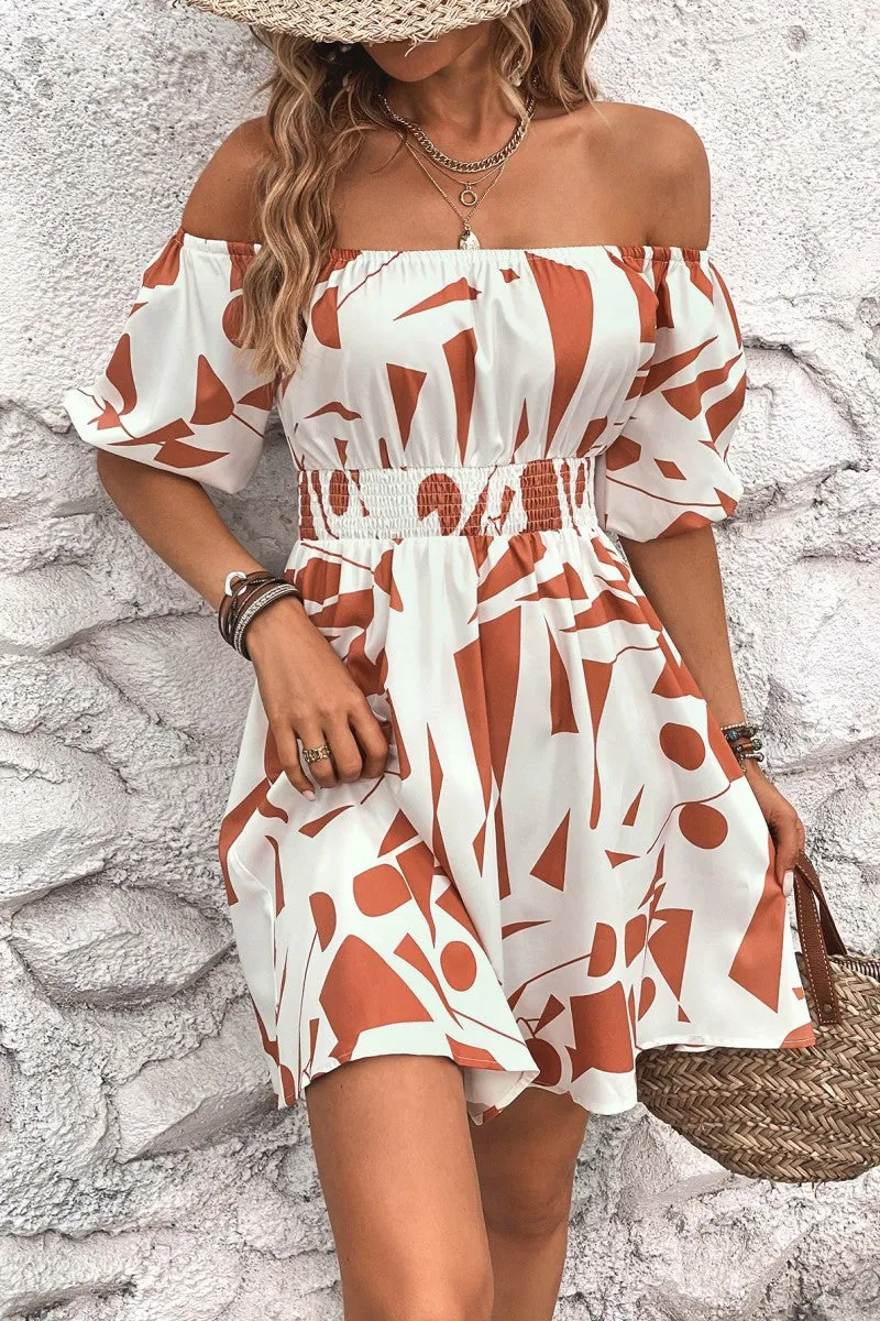 Casual Backless Off the Shoulder Short Sleeve Dress Dresses