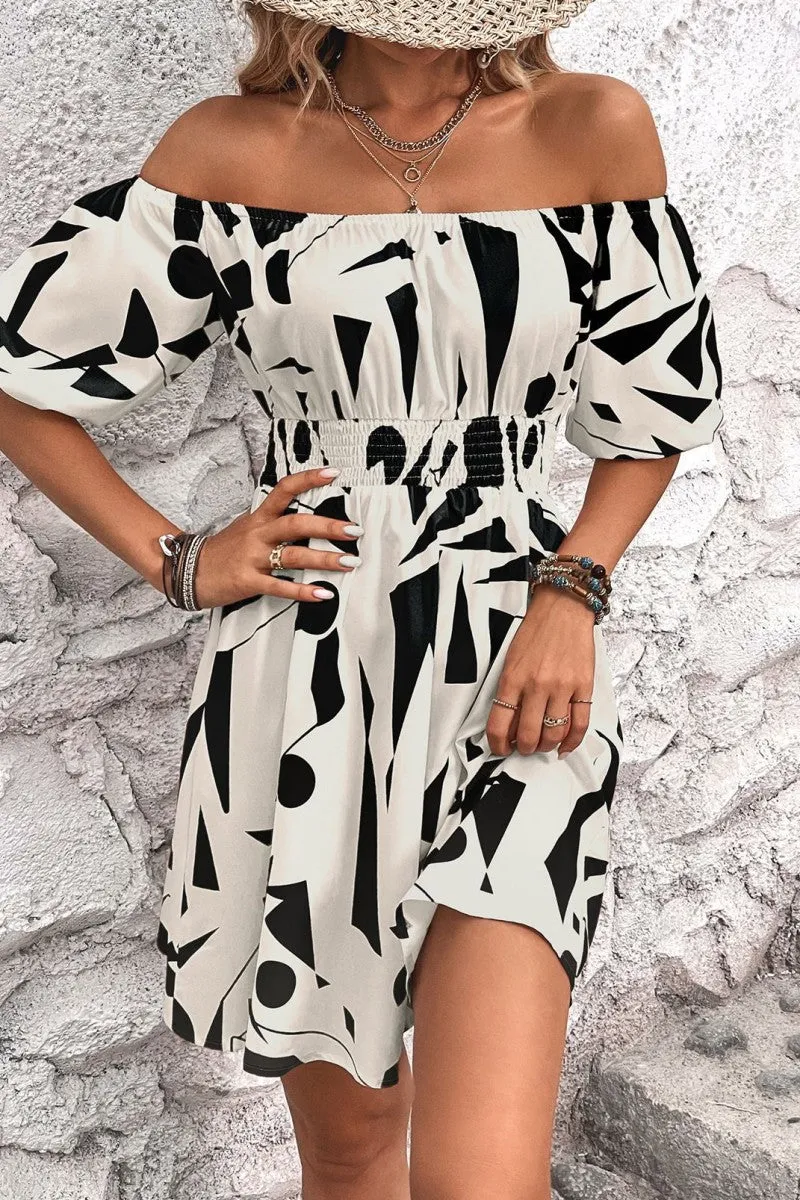 Casual Backless Off the Shoulder Short Sleeve Dress Dresses