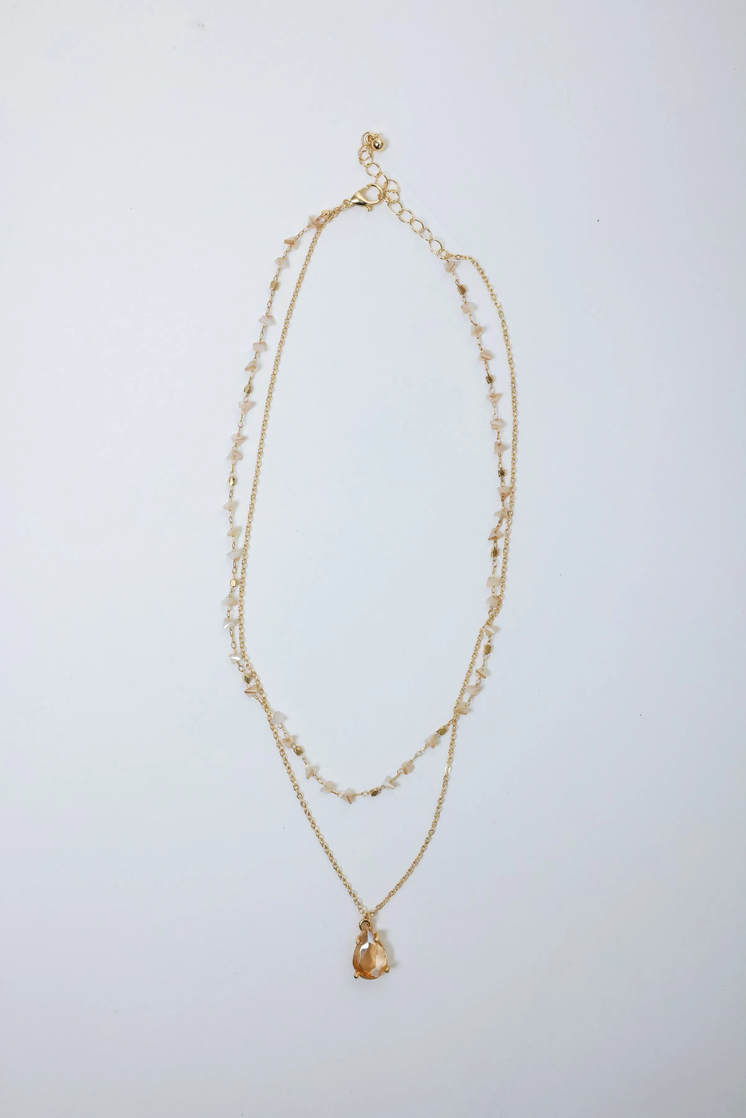 Champagne Crystal Double Necklace