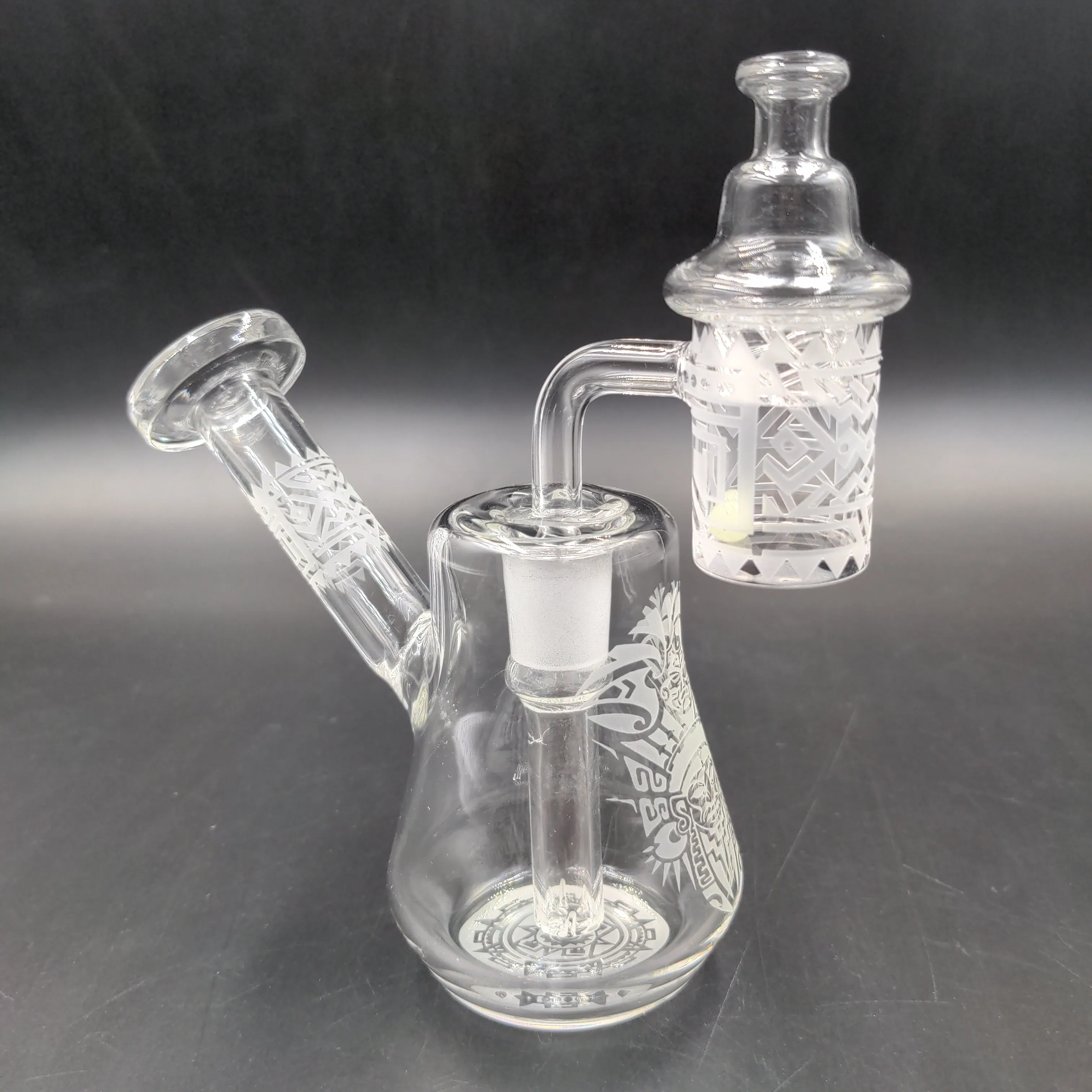 Compact Travel Etched Dab Rig Set | 5.5 | 14mm