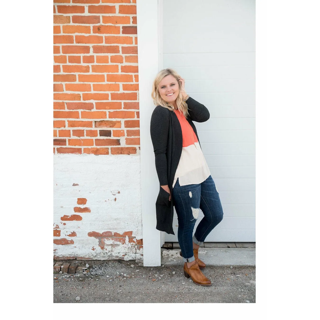 Coral Top Chiffon Tank