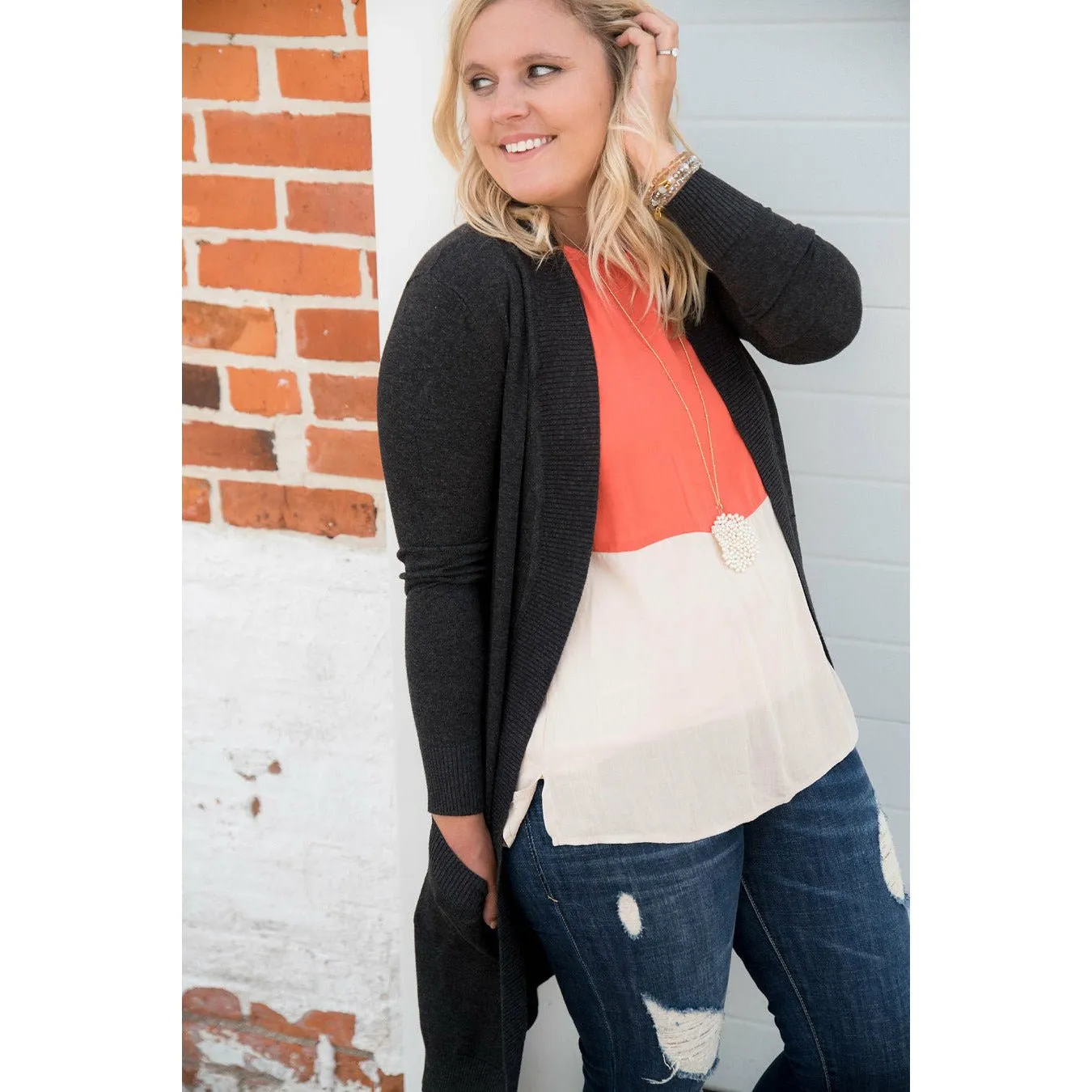 Coral Top Chiffon Tank