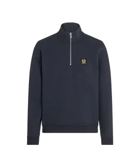 Cotton Fleece Quarter Zip Sweatshirt - Navy