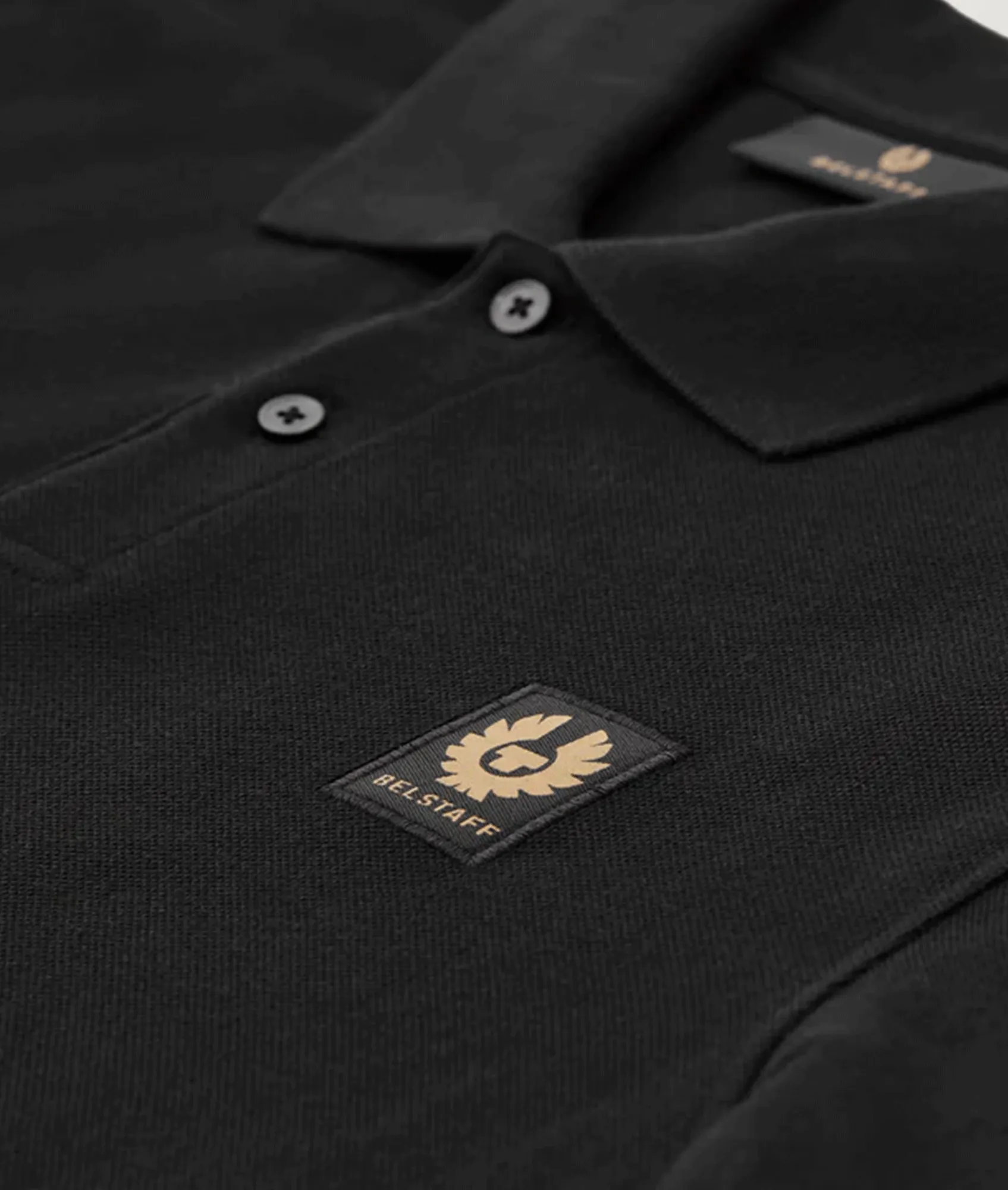 Cotton Pique Polo Shirt - Black