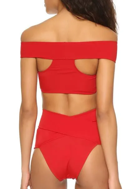 Cross High Waist Bikini Set