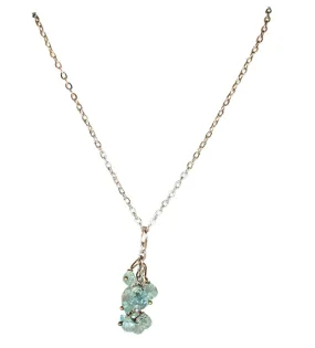 Crystal Aqua Crystal Cluster Necklace