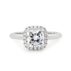 Cushion Shaped Halo Diamond Ring