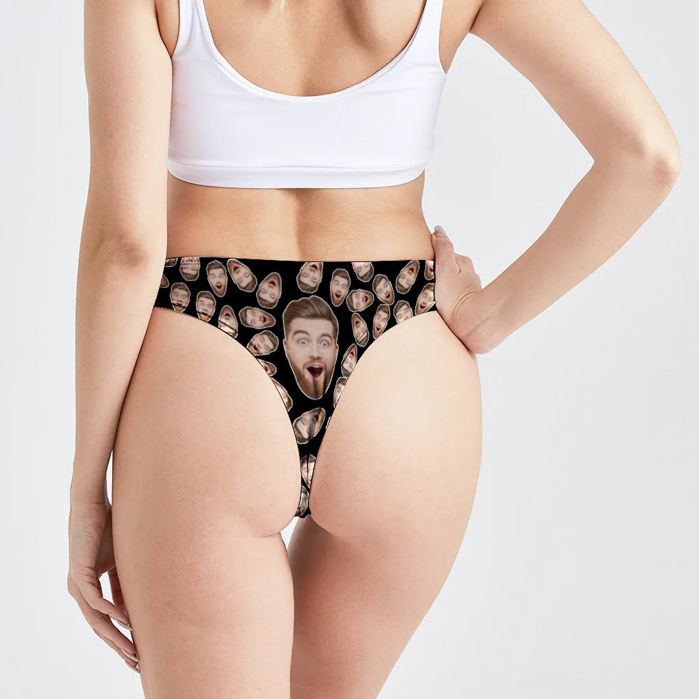 Custom Boyfriend Face Thong Panties Funny Christmas Gift For Her